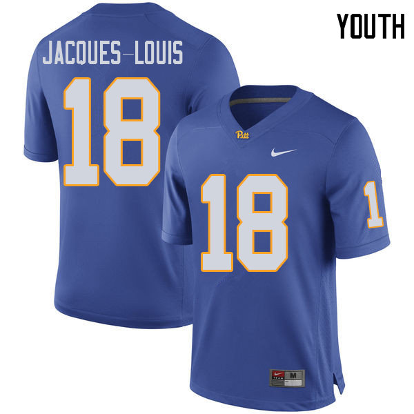 Youth #18 Shocky Jacques-Louis Pittsburgh Panthers College Football Jerseys Sale-Royal